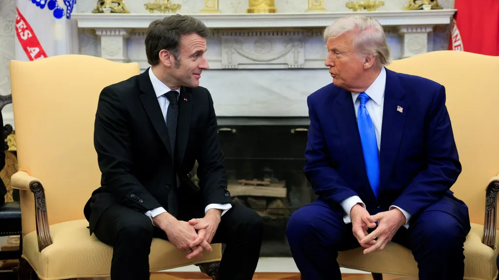 Emmanuel Macron a Donald Trump v Bílém domě