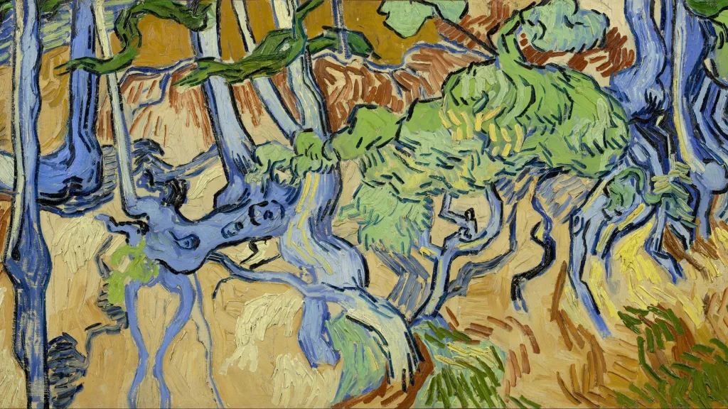 Obraz Vincenta van Gogha: Kořeny stromu (1890)