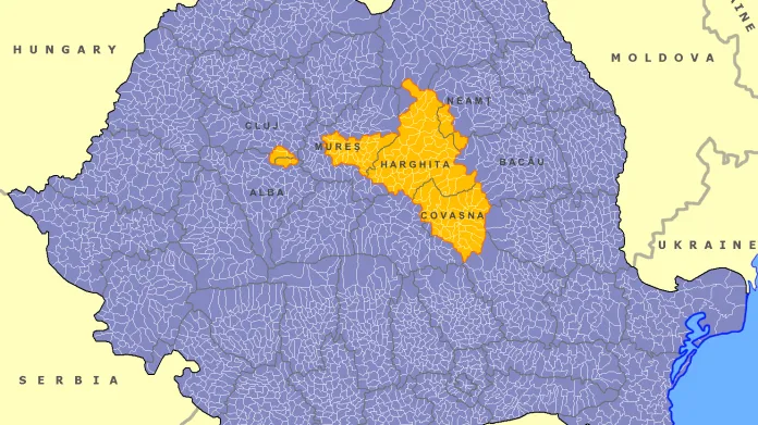 Sikulsko na mapě Rumunska