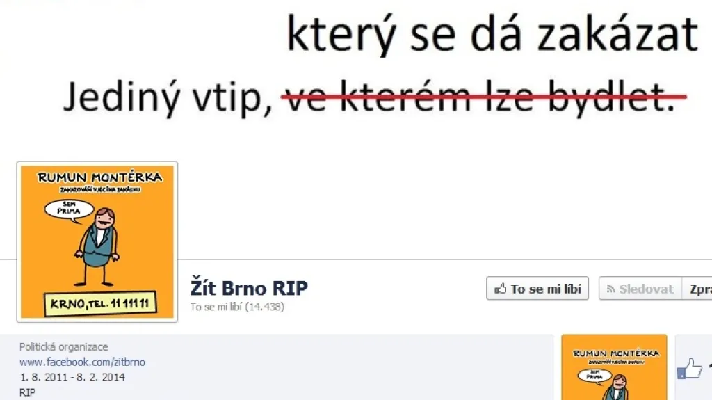 Nová stránka Žít Brno RIP