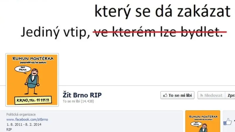 Nová stránka Žít Brno RIP