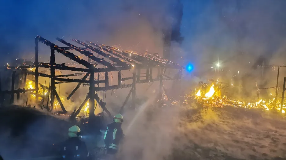 Vyhořelý areál Slunečních lázní v Jablonci nad Nisou