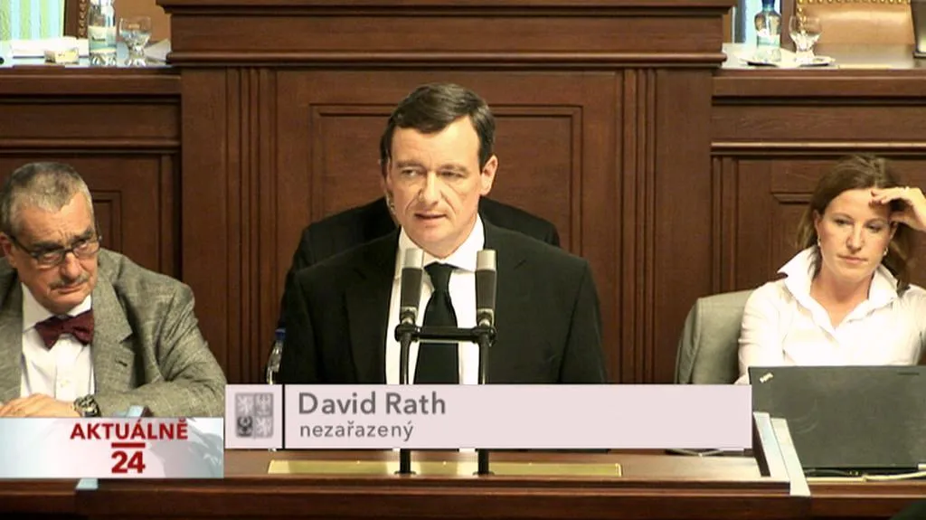 David Rath při projevu ve sněmovně