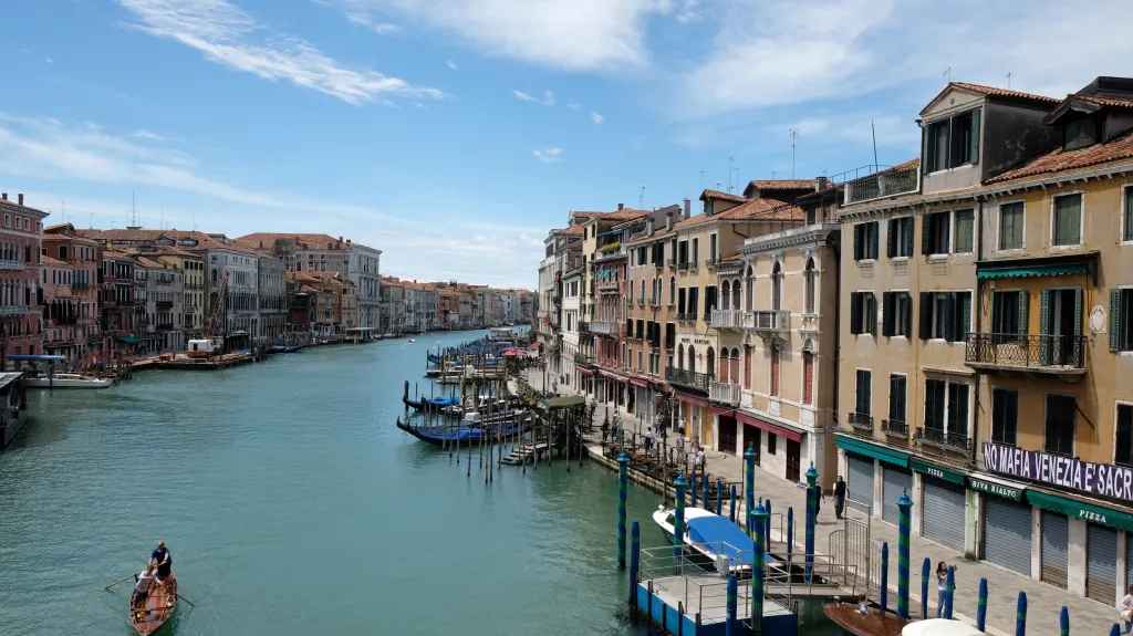 Velký kanál v Benátkách zůstává bez turistů