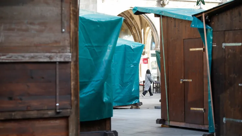 Zavřené vánoční trhy v Mnichově