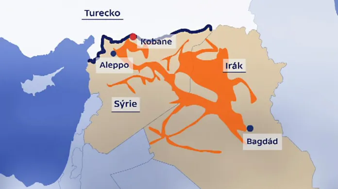 Místa obsazená Islámským státem v Iráku a v Sýrii