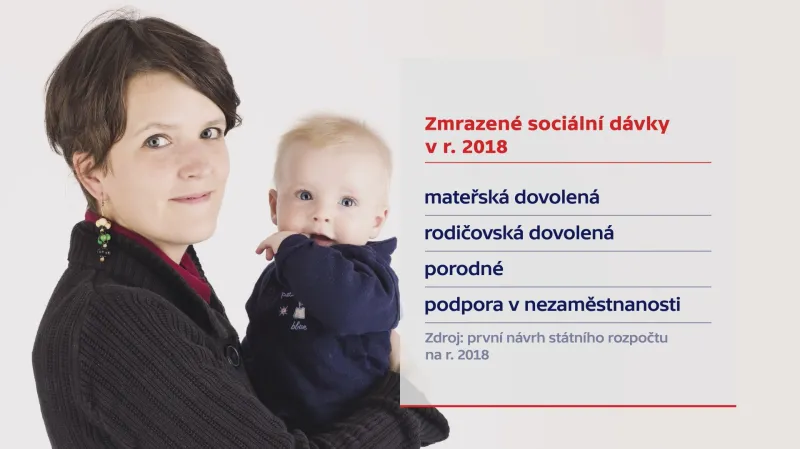 Zmrazené sociální dávky pro rok 2018