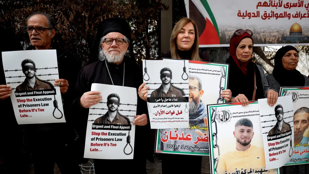Protest proti zavedení trestu smrti v Ramalláhu (31. března 2026)