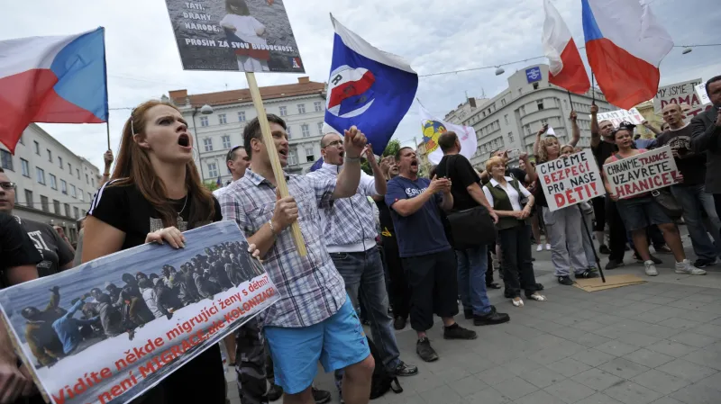 Demonstrace v Brně proti uprchlíkům
