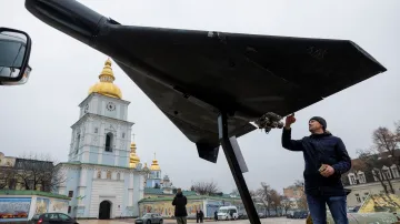 Íránský dron Šáhed v ukrajinském Kyjevě