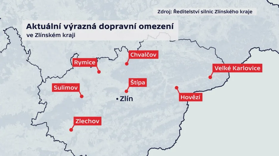 Dopravní omezení ve Zlínském kraji