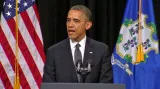 Barack Obama při projevu v Newtownu