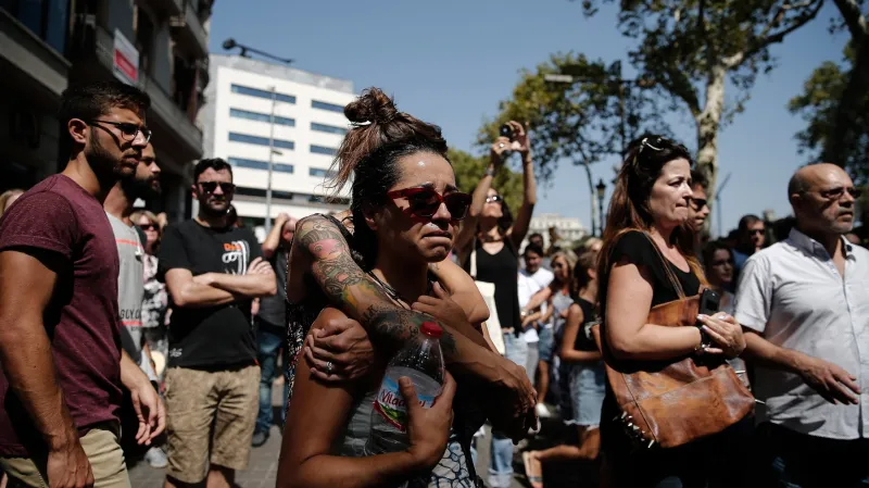 Lidé shromáždění v Cambrils