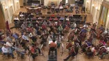 Zkouška Filharmonie Brno před odjezdem na turné do Mnichova