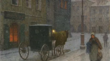 Jakub Schikaneder / Ulice s drožkou, 1900-1910
