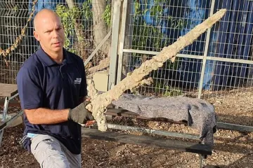 Izraelský potápěč našel na mořském dně meč, který zřejmě patřil křižáckému rytíři