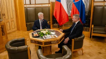 Petr Pavel na jednání s Peterem Pellegrinim