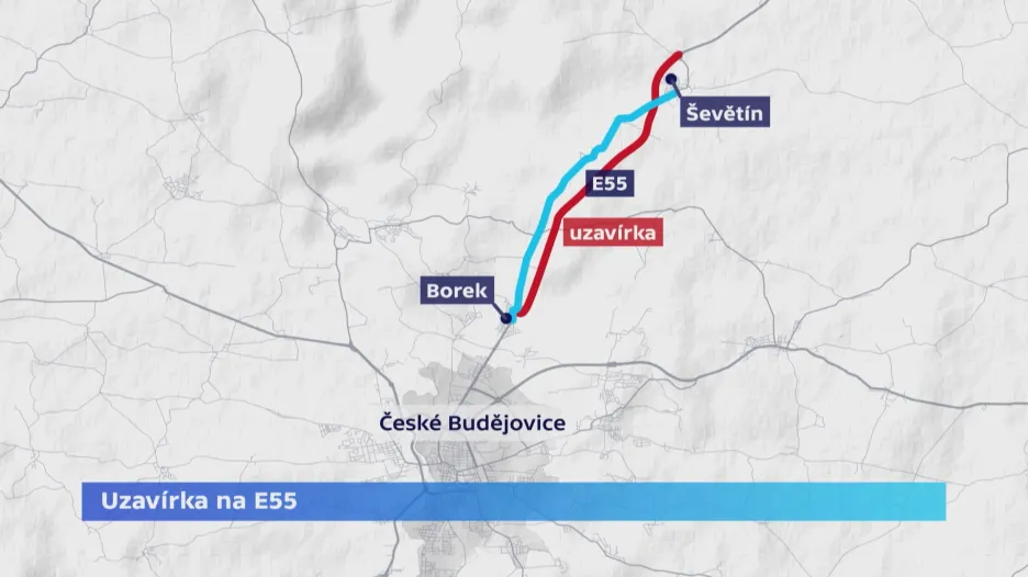 Uzavírka na E55