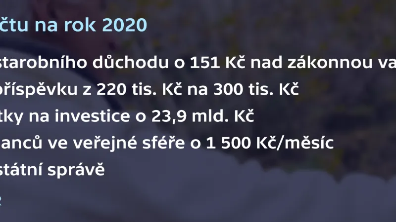 Hlavní změny v rozpočtu na rok 2020