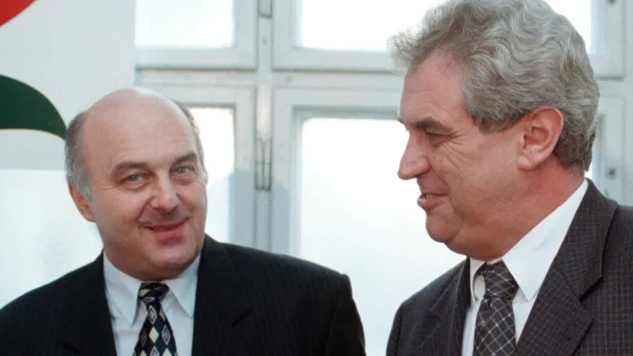 Miloš Zeman a Ivo Svoboda v roce 1999