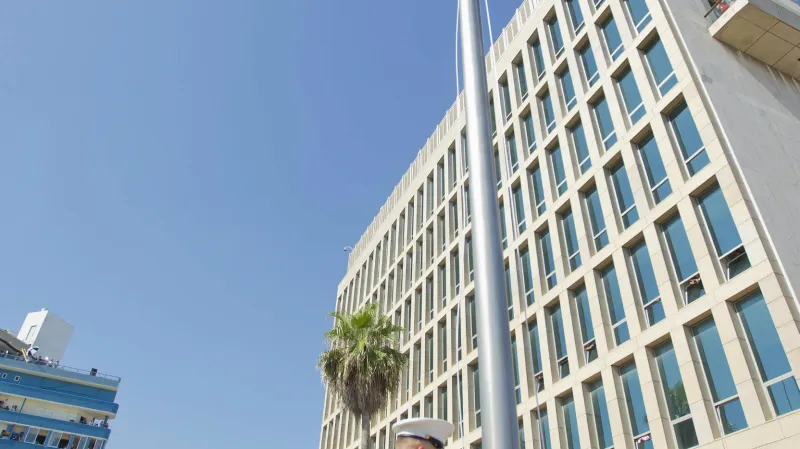 Ceremoniál na americkém velvyslanectví v Havaně