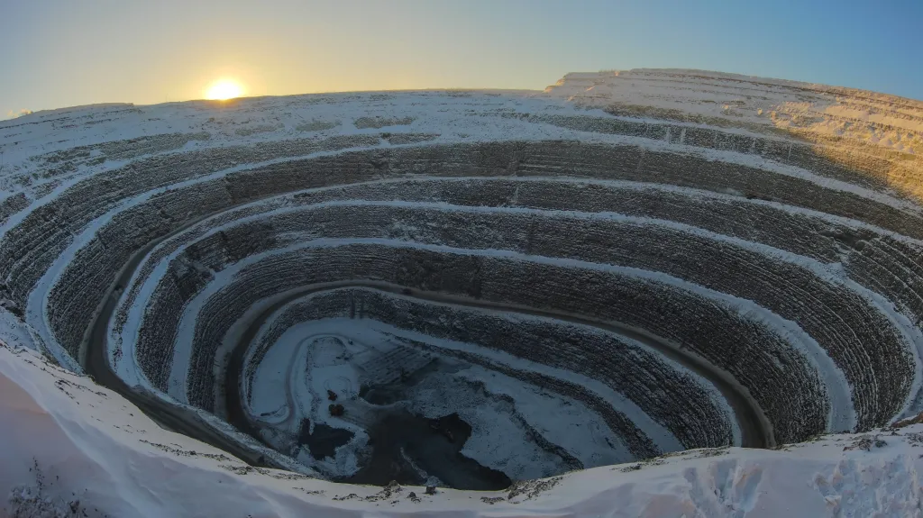 Diamantový důl firmy Alrosa v Jakutsku