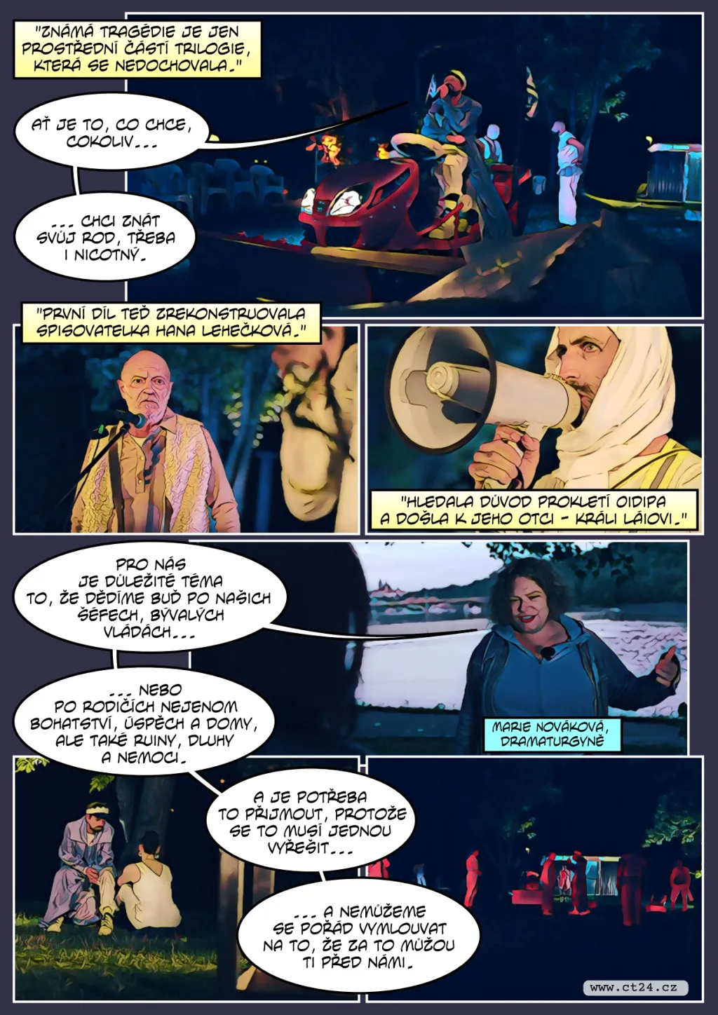 Divadelní hra na ostrově Štvanice rekonstruuje antický příběh o Oidipovi