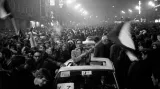 Václavské náměstí: oslavy vítězství hokejistů nad SSSR (28. 3. 1969)