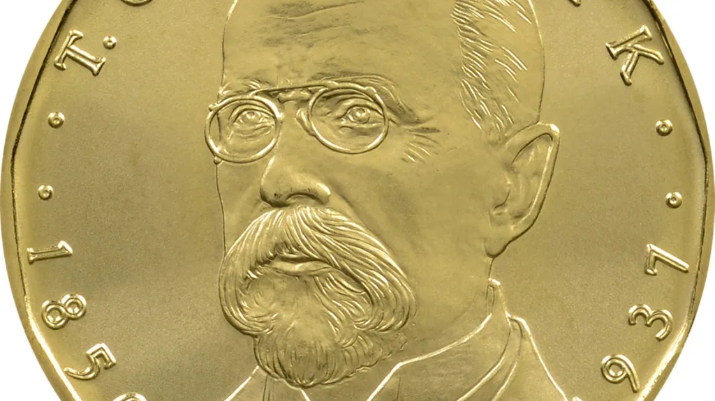 Mince s portrétem Tomáše Garrigua Masaryka