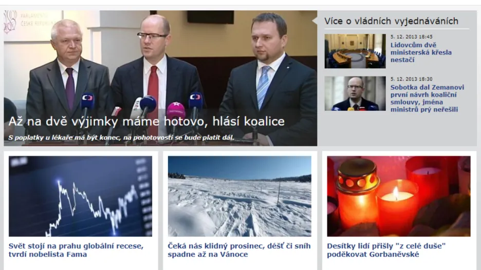 Web ČT24 v roce 2013