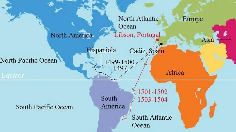 Mapa plaveb Ameriga Vespucciho