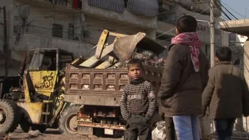 Odklízení odpadků v Aleppu