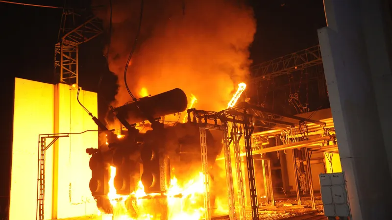 Požár trafostanice