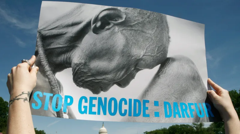 Demonstrace za zastavení genocidy v Dárfúru v roce 2006 ve Washingtonu