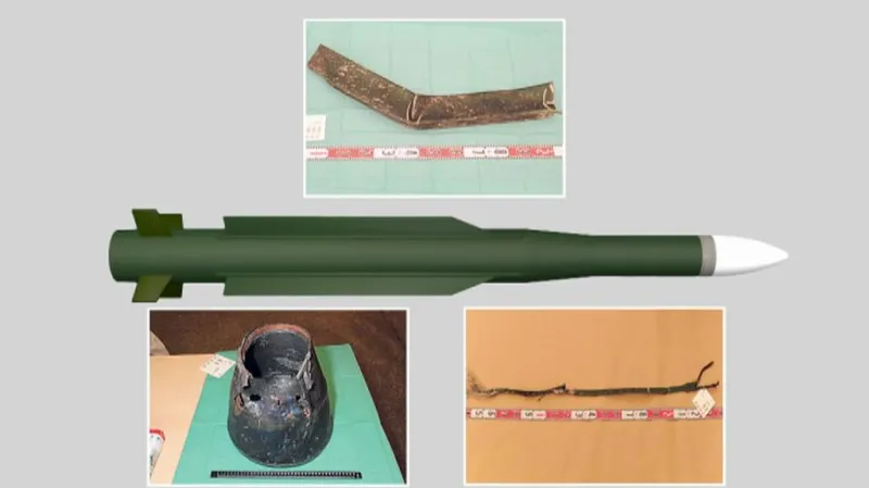 Nalezené úlomky z rakety