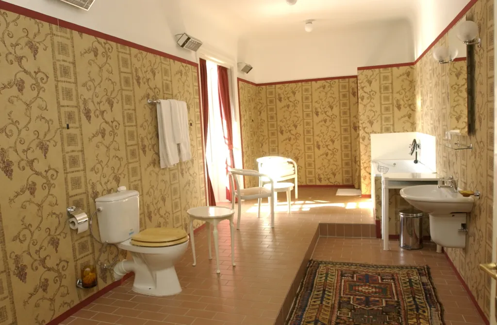Koupelna na zámku v Lánech z roku 2003 ve dnech třetí parlamentní volby prezidenta České republiky
