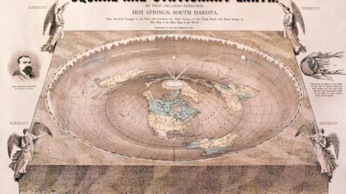 Vzhled ploché Země podle teorie z 19. století