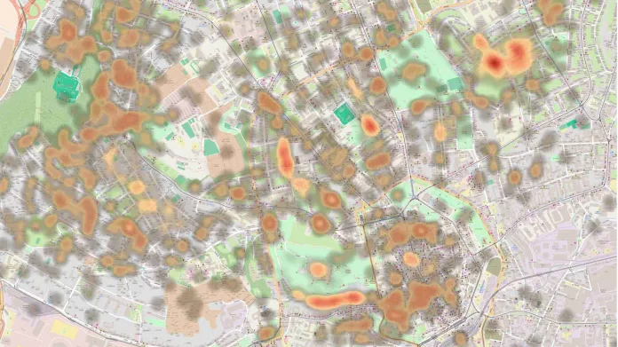 Pocitová mapa města Brna