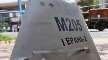 Sestřelený dron pod ruským názvem Geraň-2