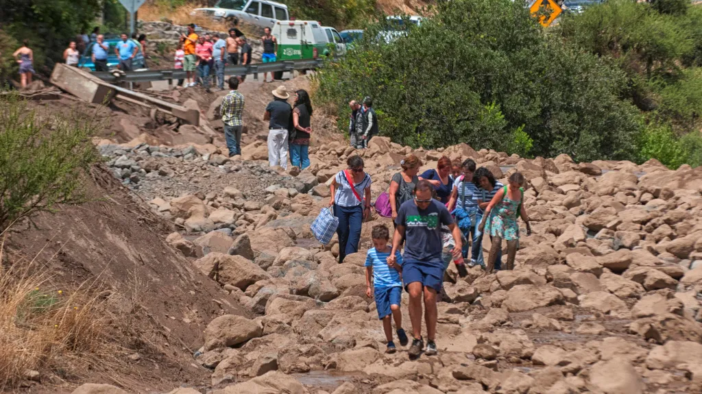 Následky záplav v chilském hlavním městě