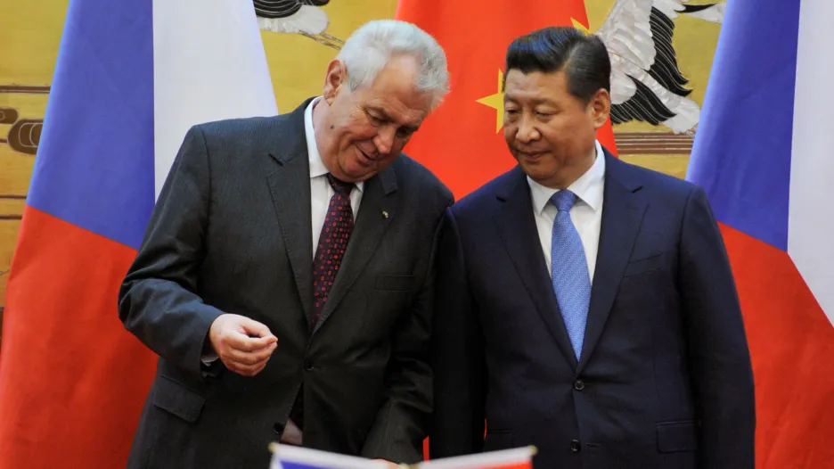 Miloš Zeman s čínským prezidentem Si Ťin-pchingem