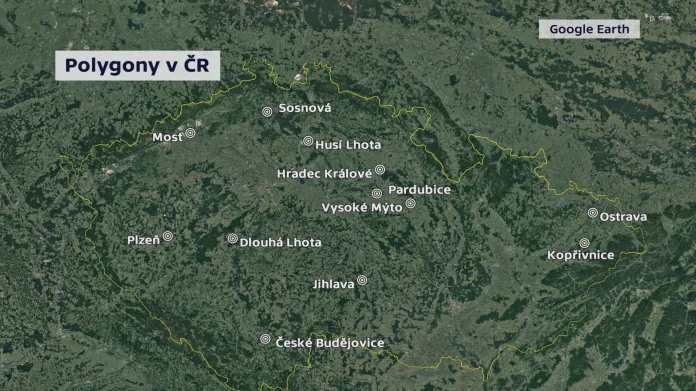 Přehled polygonů v Česku