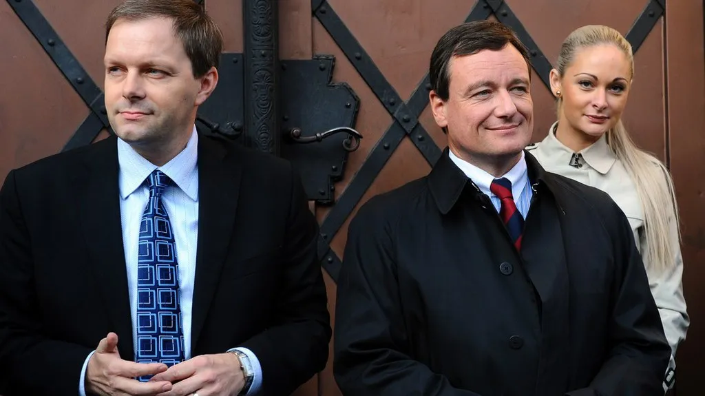 David Rath a Marcel Chládek před krajským úřadem