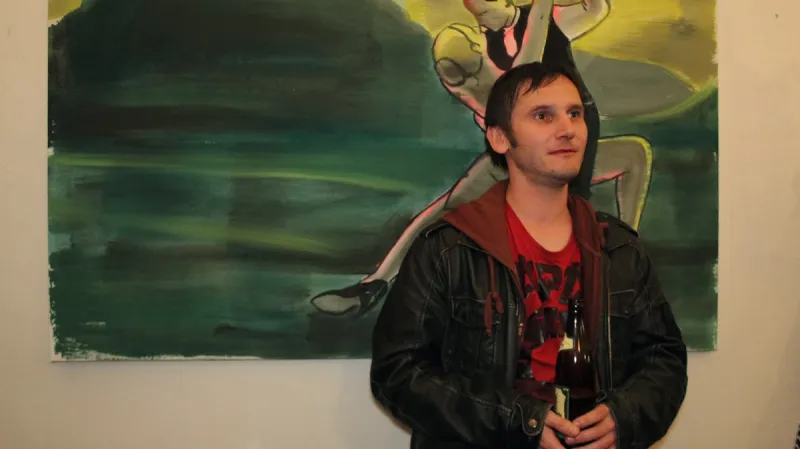 Aleš Hudeček na vernisáži