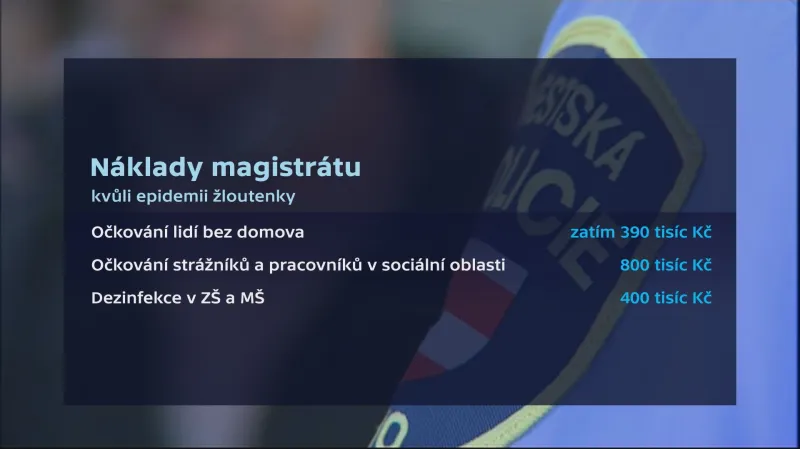 Náklady brněnského magistrátu kvůli epidemii žloutenky