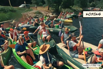 Fronty u vltavských jezů. V největší špičce čekali vodáci na sjezd i 20 minut 