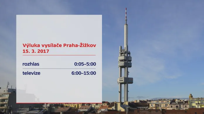 Výluka vysílače Praha-Žižkov