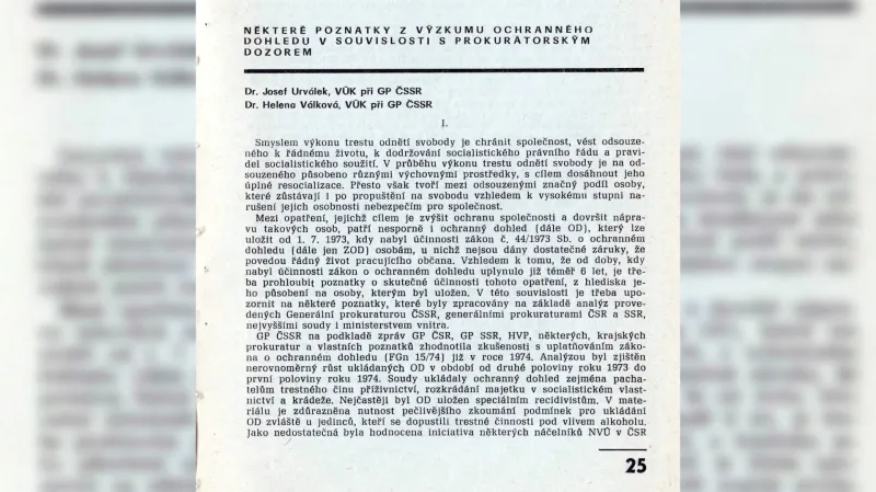 Článek Heleny Válkové a Josefa Urválka