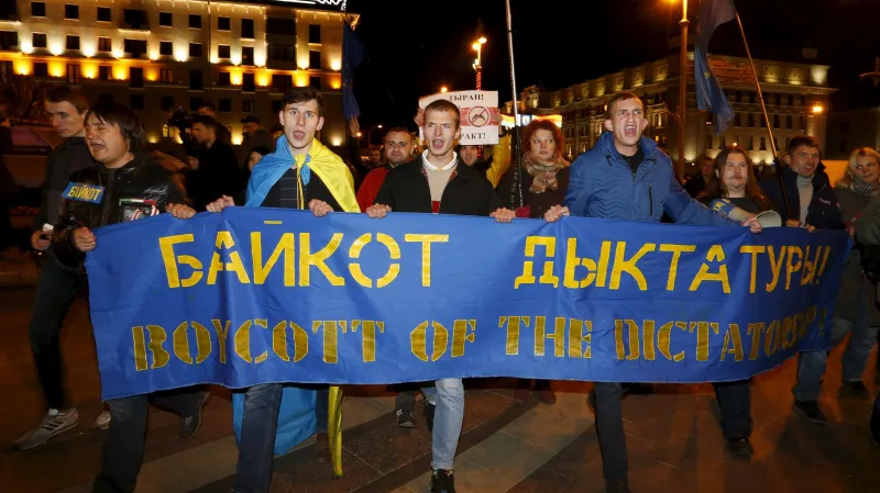 Opoziční demonstrace v Minsku