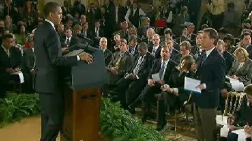 Obama před novináři